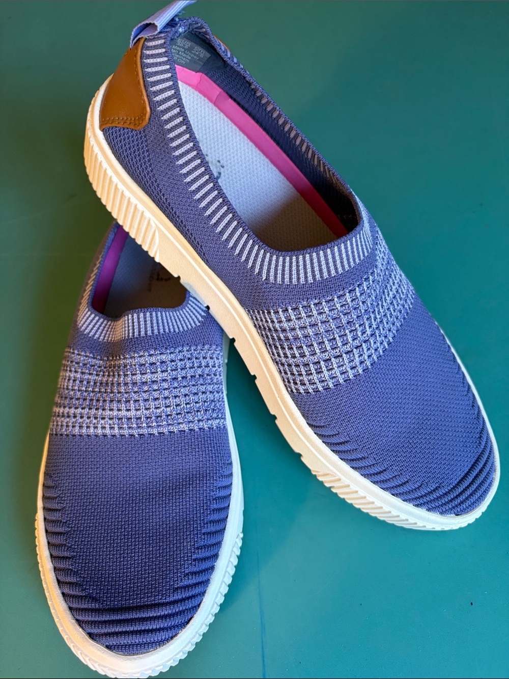 Ryka Vista blue Knit Fabric Slip-On Sneakers. Size 8